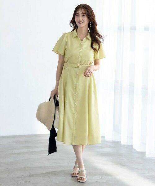 S size ONWARD(小さいサイズ) / エスサイズオンワード ロング・マキシ丈ワンピース | 【接触冷感・UVカット・速乾】スムージーポリエステル シャツワンピース | 詳細24