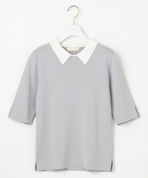 セール】 【好印象企画】襟配色ニット×タックスカートセット