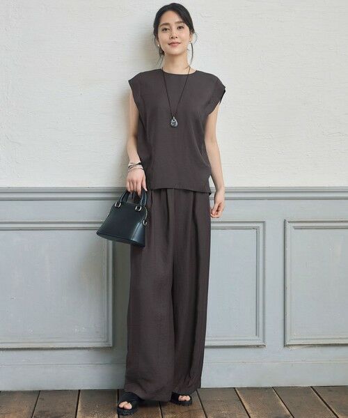 S size ONWARD(小さいサイズ) / エスサイズオンワード その他パンツ | 【カタログ掲載・セットアップ対応・接触冷感・UVケア・洗える】エアリーツイルワイド パンツ | 詳細14