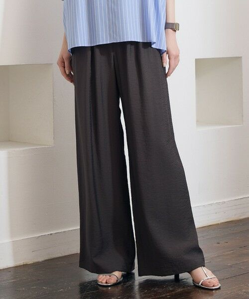 S size ONWARD(小さいサイズ) / エスサイズオンワード その他パンツ | 【SHIHOさん着用・ご好評アイテム・新色追加・セットアップ対応】エアリーツイルワイド パンツ（［新色］ブラウン）