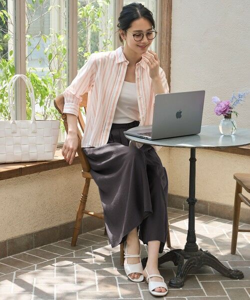 S size ONWARD(小さいサイズ) / エスサイズオンワード ショート・ハーフ・半端丈パンツ | 【セットアップ対応・接触冷感・UVケア・洗える】エアリーツイルキュロット パンツ | 詳細15