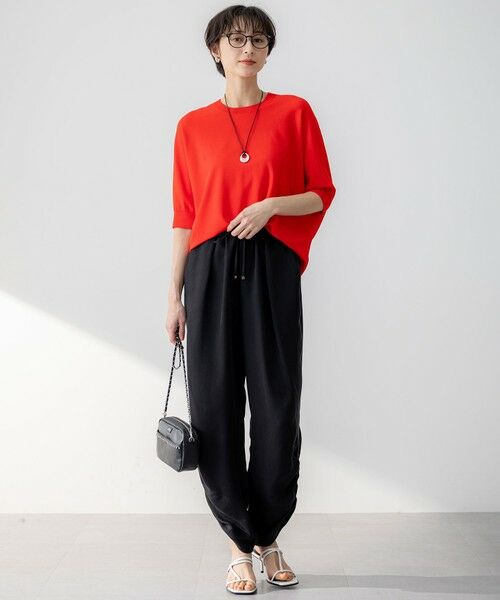 S size ONWARD(小さいサイズ) / エスサイズオンワード その他パンツ | 【接触冷感/洗える】フィブリルツイル シャーリング パンツ | 詳細4