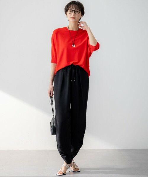 S size ONWARD(小さいサイズ) / エスサイズオンワード その他パンツ | 【接触冷感/洗える】フィブリルツイル シャーリング パンツ | 詳細5