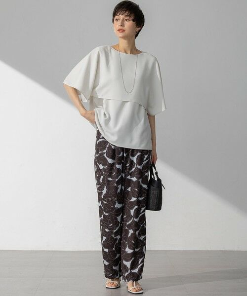 S size ONWARD(小さいサイズ) / エスサイズオンワード その他パンツ | 【洗える】Ratti フラワーアートプリント ワイド パンツ | 詳細17