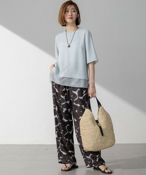 S size ONWARD(小さいサイズ) / エスサイズオンワード その他パンツ | 【洗える】Ratti フラワーアートプリント ワイド パンツ | 詳細19