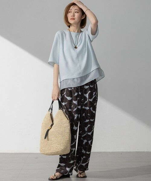 S size ONWARD(小さいサイズ) / エスサイズオンワード その他パンツ | 【洗える】Ratti フラワーアートプリント ワイド パンツ | 詳細20