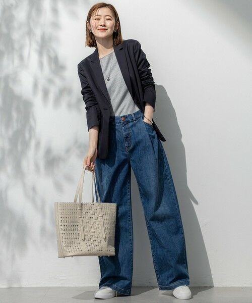 S size ONWARD(小さいサイズ) / エスサイズオンワード デニムパンツ | 【Oggi6月号掲載/接触冷感】23区DENIM サマー タック ワイド パンツ | 詳細23