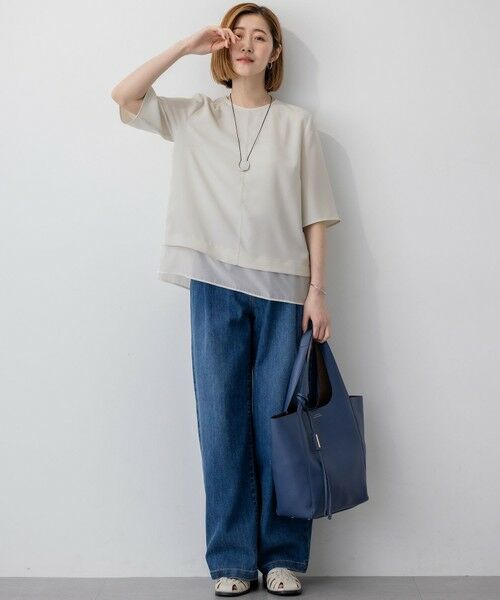 S size ONWARD(小さいサイズ) / エスサイズオンワード デニムパンツ | 【Oggi6月号掲載/接触冷感】23区DENIM サマー タック ワイド パンツ | 詳細28