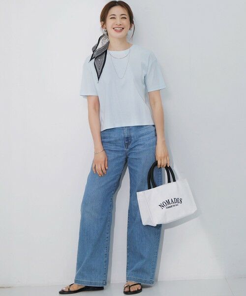接触冷感】23区DENIM サマー ストレート ワイド パンツ （デニム