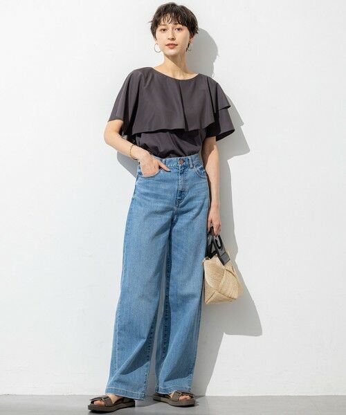 接触冷感】23区DENIM サマー ストレート ワイド パンツ （デニム