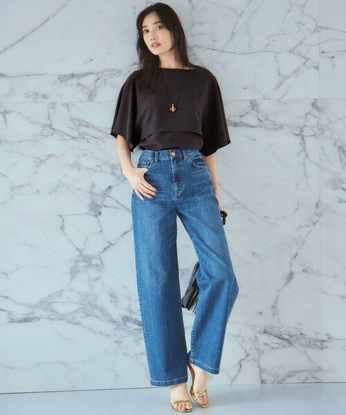 接触冷感】23区DENIM サマー ストレート ワイド パンツ （デニム