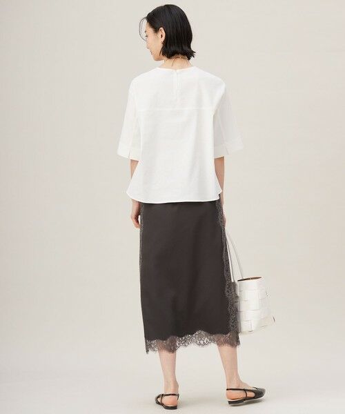 S size ONWARD(小さいサイズ) / エスサイズオンワード ミニ・ひざ丈スカート | 【洗える】サテンレース スカート | 詳細6