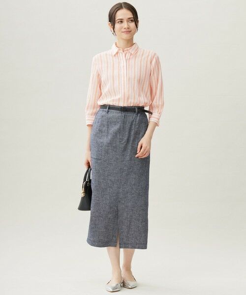 S size ONWARD(小さいサイズ) / エスサイズオンワード ミニ・ひざ丈スカート | 【洗える】コットンリネンシャンブレー スカート | 詳細11