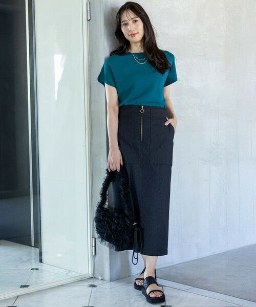 S size ONWARD(小さいサイズ) / エスサイズオンワード ミニ・ひざ丈スカート | 【2WAY】フロントジップタイト スカート | 詳細2