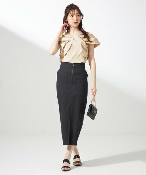 S size ONWARD(小さいサイズ) / エスサイズオンワード ミニ・ひざ丈スカート | 【2WAY】フロントジップタイト スカート | 詳細4