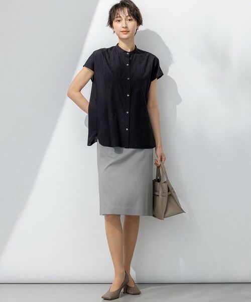 S size ONWARD(小さいサイズ) / エスサイズオンワード ミニ・ひざ丈スカート | 【セットアップ対応】ストレッチシャンブレー タイト スカート | 詳細1