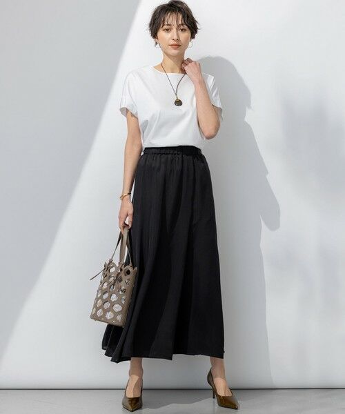 S size ONWARD(小さいサイズ) / エスサイズオンワード ミニ・ひざ丈スカート | 【接触冷感/洗える】フィブリルツイル ギャザー スカート | 詳細1