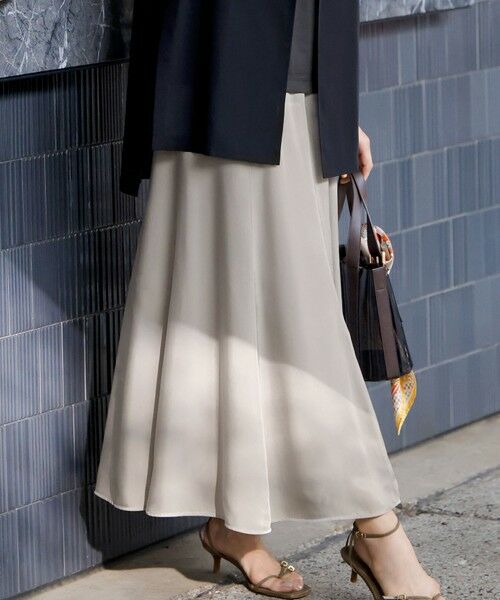 S size ONWARD(小さいサイズ)/エスサイズオンワード 【接触冷感/洗える】フィブリルツイル ギャザー スカート ベージュ系 34