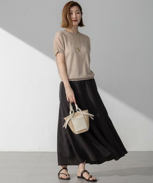 S size ONWARD(小さいサイズ) / エスサイズオンワード ミニ・ひざ丈スカート | 【接触冷感/洗える】フィブリルツイル ギャザー スカート | 詳細19