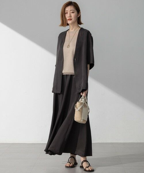 S size ONWARD(小さいサイズ) / エスサイズオンワード ミニ・ひざ丈スカート | 【接触冷感/洗える】フィブリルツイル ギャザー スカート | 詳細20