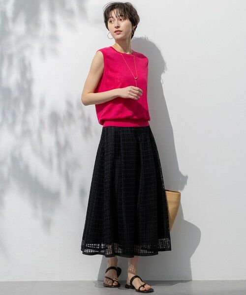 S size ONWARD(小さいサイズ) / エスサイズオンワード ミニ・ひざ丈スカート | 【洗える】Broche チェックレース スカート | 詳細4