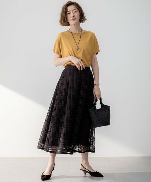 S size ONWARD(小さいサイズ) / エスサイズオンワード ミニ・ひざ丈スカート | 【洗える】Broche チェックレース スカート | 詳細17