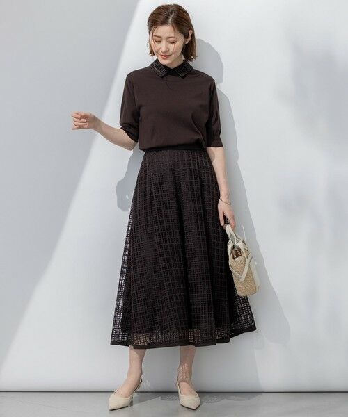 S size ONWARD(小さいサイズ) / エスサイズオンワード ミニ・ひざ丈スカート | 【洗える】Broche チェックレース スカート | 詳細20