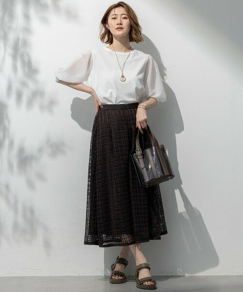 S size ONWARD(小さいサイズ) / エスサイズオンワード ミニ・ひざ丈スカート | 【洗える】Broche チェックレース スカート | 詳細15