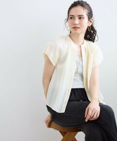 S size ONWARD(小さいサイズ) / エスサイズオンワード シャツ・ブラウス | 【SLOW/一部店舗限定】ブライトヴィンテージクロス タック ブラウス