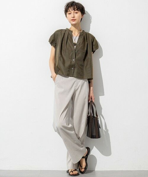 S size ONWARD(小さいサイズ) / エスサイズオンワード シャツ・ブラウス | 【SLOW/一部店舗限定】ブライトヴィンテージクロス タック ブラウス | 詳細10