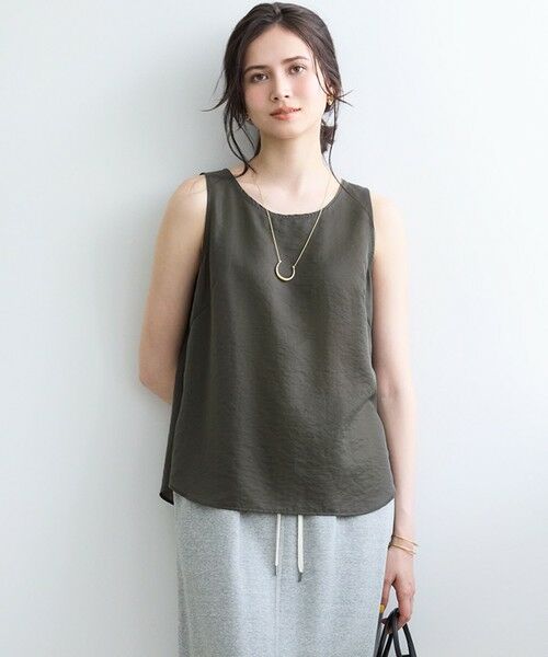 S size ONWARD(小さいサイズ)/エスサイズオンワード 【SLOW/一部店舗限定】ブライトヴィンテージクロス ノースリーブ ブラウス グレー系 32 S size ONWARD(小さいサイズ)/エスサイズオンワード 【SLOW/一部店舗限定】ブライトヴィンテージクロス ノースリーブ ブラウス グレー系 32