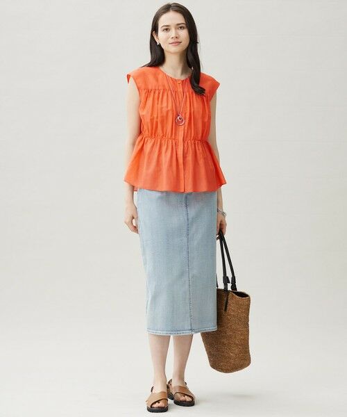 S size ONWARD(小さいサイズ) / エスサイズオンワード シャツ・ブラウス | 【カタログ掲載・洗える】シルクコットンローンフレンチスリーブ ブラウス | 詳細2