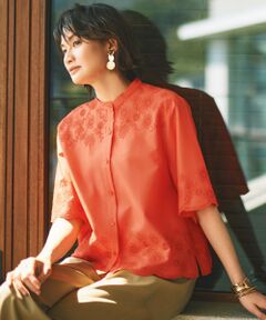 S size ONWARD(小さいサイズ) / エスサイズオンワード シャツ・ブラウス | 【カタログ掲載・接触冷感・洗える】エンブロイダリーローンシャツ ブラウス