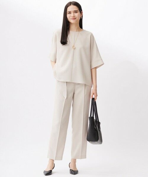 S size ONWARD(小さいサイズ) / エスサイズオンワード シャツ・ブラウス | 【セットアップ対応・接触冷感・UVカット・洗える】ライトリネンライク Tブラウス | 詳細1