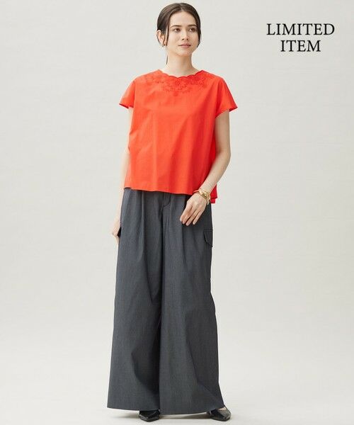 S size ONWARD(小さいサイズ) / エスサイズオンワード シャツ・ブラウス | 【WEB限定・接触冷感・洗える】エンブロイダリーローンプルオーバー ブラウス | 詳細5