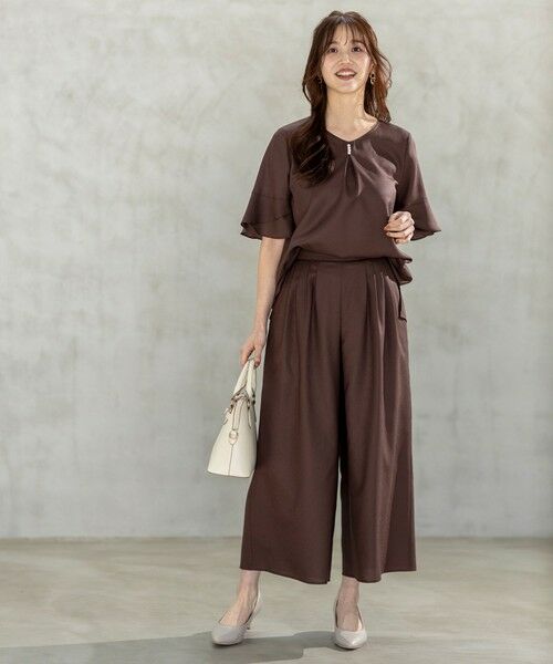 S size ONWARD(小さいサイズ) / エスサイズオンワード シャツ・ブラウス | 【接触冷感・UVカット・速乾】スムージーポリエステル フレアスリーブ ブラウス | 詳細19