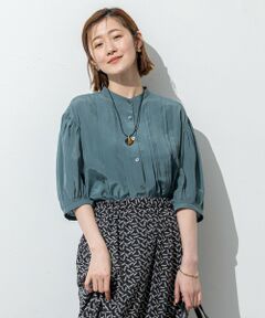 S size ONWARD(小さいサイズ) / エスサイズオンワード シャツ・ブラウス | 【接触冷感/速乾性/洗える】エアリーブライトローン タック ブラウス