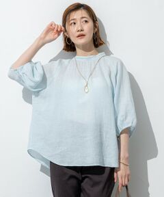 S size ONWARD(小さいサイズ) / エスサイズオンワード シャツ・ブラウス | 【洗える】LIBECOリネン ボリュームスリーブ ブラウス