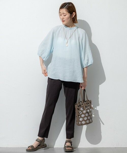 S size ONWARD(小さいサイズ) / エスサイズオンワード シャツ・ブラウス | 【洗える】LIBECOリネン ボリュームスリーブ ブラウス | 詳細10