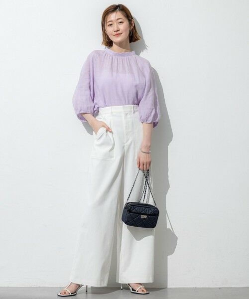 S size ONWARD(小さいサイズ) / エスサイズオンワード シャツ・ブラウス | 【洗える】LIBECOリネン ボリュームスリーブ ブラウス | 詳細12