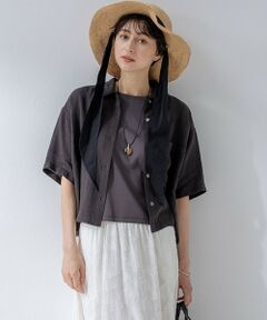 S size ONWARD(小さいサイズ) / エスサイズオンワード シャツ・ブラウス | 【Oggi7月号掲載/洗える】LIBECOリネン クロップド デザイン シャツ
