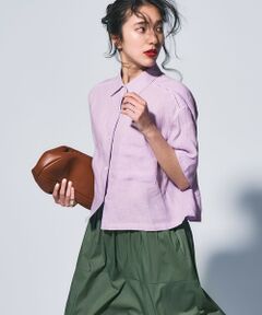 S size ONWARD(小さいサイズ) / エスサイズオンワード シャツ・ブラウス | 【Oggi7月号掲載/洗える】LIBECOリネン クロップド デザイン シャツ