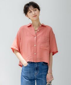 S size ONWARD(小さいサイズ) / エスサイズオンワード シャツ・ブラウス | 【Oggi7月号掲載/洗える】LIBECOリネン クロップド デザイン シャツ