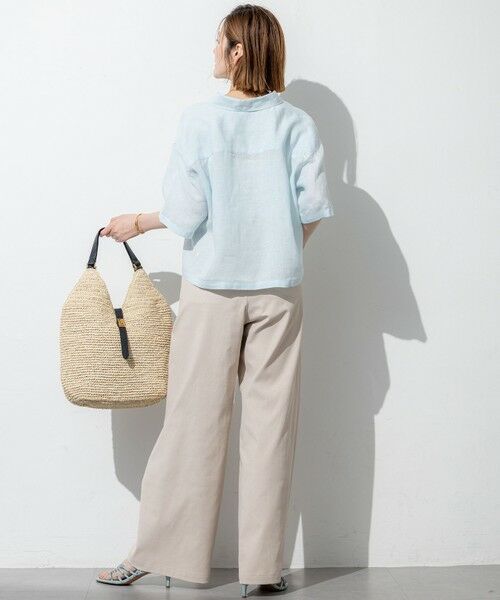 S size ONWARD(小さいサイズ) / エスサイズオンワード シャツ・ブラウス | 【Oggi7月号掲載/洗える】LIBECOリネン クロップド デザイン シャツ | 詳細13