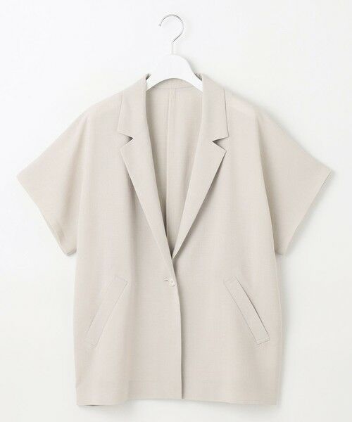 S size ONWARD(小さいサイズ) / エスサイズオンワード テーラードジャケット | 【セットアップ対応】ライトリネンライクショートスリーブ ジャケット | 詳細4