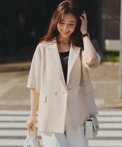 S size ONWARD(小さいサイズ) / エスサイズオンワード テーラードジャケット | 【接触冷感・速乾・UVカット・洗える】スイートクール ジャケット | 詳細1