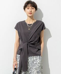 S size ONWARD(小さいサイズ) / エスサイズオンワード カットソー | 【SLOW/一部店舗限定】ライトツイストコットン サッシュデザイン Tシャツ