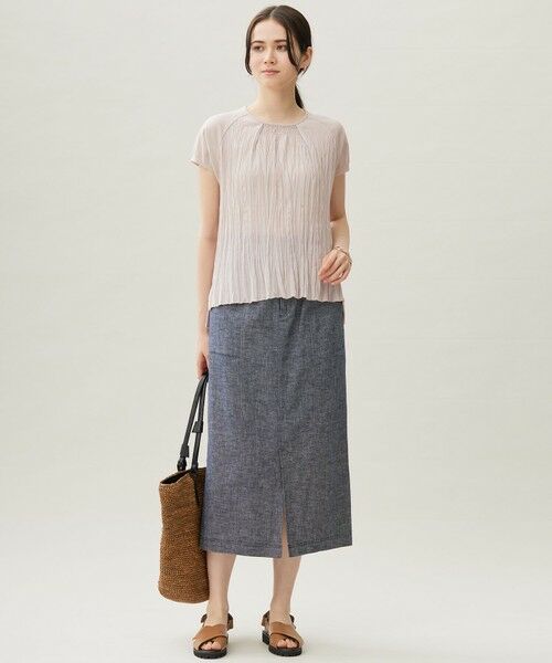 S size ONWARD(小さいサイズ) / エスサイズオンワード カットソー | 【洗える】ジョーゼットプリーツコンビ カットソー | 詳細2