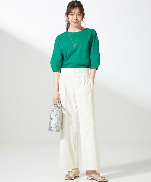 S size ONWARD(小さいサイズ) / エスサイズオンワード カットソー | 【撥水・汗ジミ防止・UVケア・洗える】スーピマスムース クロップド Tシャツ | 詳細15