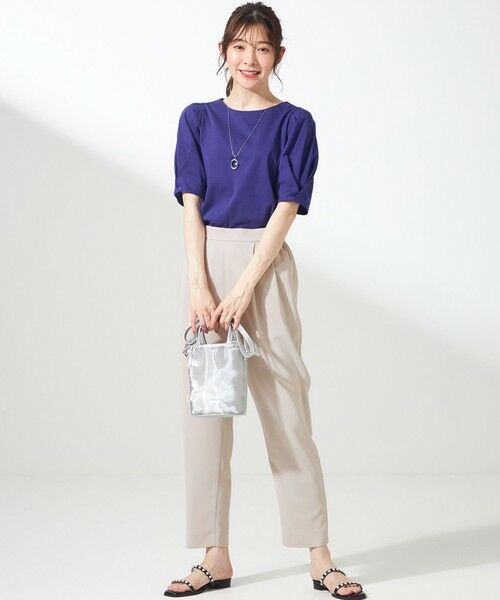 S size ONWARD(小さいサイズ) / エスサイズオンワード カットソー | 【撥水・汗ジミ防止・UVケア・洗える】スーピマスムース 袖タック Tシャツ | 詳細25